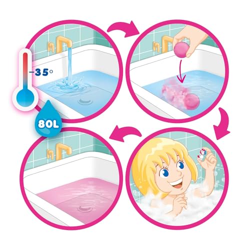INKEE Bath Bomb Unicorn - 3er Set Magische Badekugel mit Überraschung, 3x Badebomben mit Einhorn Spielfiguren