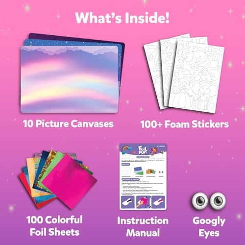 Skillmatics Art & Craft Activity - Foil Fun Unicorns & Princesses, No Mess Art for Kids, Craft Kits, DIY Creative Activity, Gifts for Girls & Boys Ages 4, 5, 6, 7, 8, 9, Travel Toys