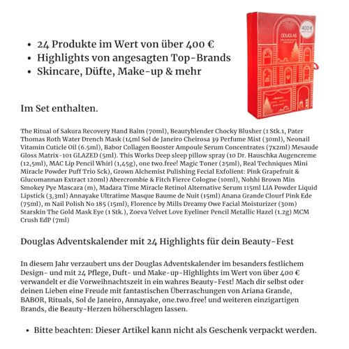 Douglas Adventskalender 2024 mit 24 exklusiven Beauty-Highlights - Premium Edition - Für Damen & Mädchen im Wert von über 400€ + Rituals Überraschung