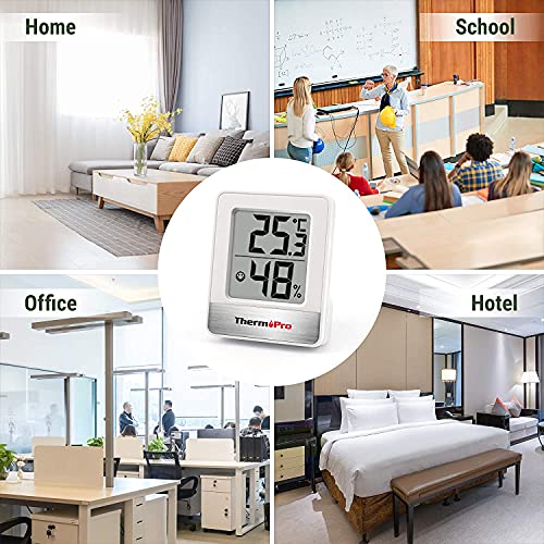 ThermoPro TP49W-3 digitales Mini Thermo-Hygrometer Thermometer innen Raumthermometer 3 er Temperatur und Luftfeuchtigkeitmessgerät mit Smiley-Indikator