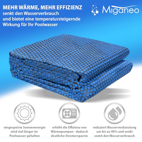 Miganeo Premium Solarplane Ø 366 cm rund | schwarz/blau | Solarfolie für Pool | Poolheizung