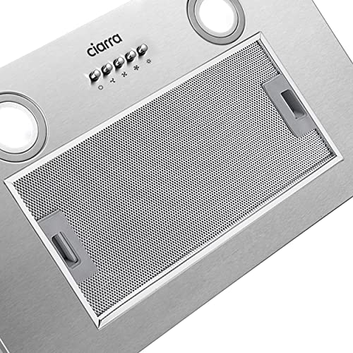 CIARRA Integrated Cooker Hood 52cm CBCS5913A Stainless Steel Built in Extractor Hood LED Light 3 Speeds Undercabinet Extractor Fan