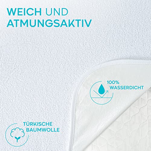 Matratzenschoner 140x200cm Wasserdicht Oeko-TEX Zertifiziert von Twinzen - Matratzenschoner 140 x200 Baumwolle Atmungsaktiv mit 4 Eckgummis