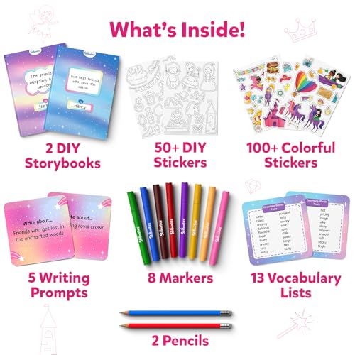 Skillmatics Storybook Art Kit - Create Fairytale Stories, DIY Craft & Writing Kit with 300+ Stickers, Scrapbooking & Journal Activity, Gifts for Kids Ages 5, 6, 7, 8, 9, 10