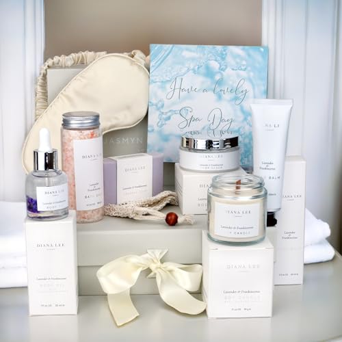Jasmyn & Greene Relaxation Birthday Gifts for Women - Luxury Pamper Hamper Bath Set Gifts for Her with Lavender. Spa Sets for Mum with Organic Self Care Presents. Pamper Gift for Womens Birthday