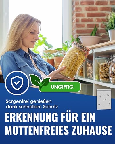 PIC Lebensmittelmotten Falle - 12 Lebensmittelmottenfallen - Mottenfalle mit Pheromon für ideale Wirkung - Mottenfalle Lebensmittel - Effektive Klebefallen zur Befallsermittlung von Lebensmittelmotten