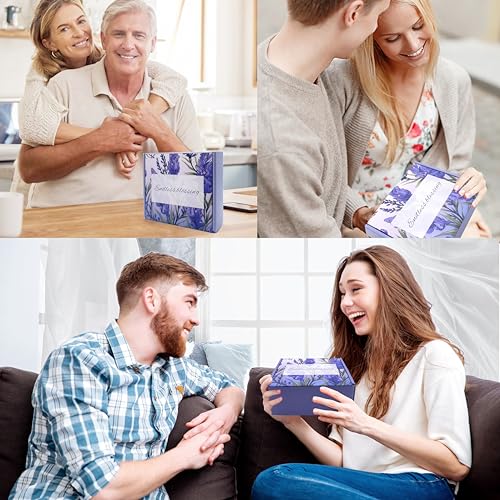 Pamper Gifts for Women, Unique Friend Gifts for Her, Lavender Self Care Get Well Soon Gifts Set for Mum Sister Wife, Spa Bath Set Bath Bombs Candle Present Set, Birthday Mothers Day Gift Box