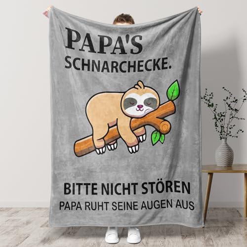 KAAYEE Vatertagsgeschenk für Papa, Kuscheldecke Geschenke für Papa zum Vatertag Geburtstag Valentinstag Weihnachten, Geburtstagsgeschenk für Vater Männer von Tochter Sohn 1.3 * 1.5 M Decke