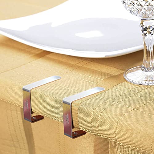 Blooven 8 Stück Tischtuchklammern Edelstahl, Tischdeckenklammer Tischabdeckungsklemmen Tischdecke Clips Tischtuch Clips - Silber, Für Tische mit max. Plattenstärke von 3 cm (4 cm x 8 PCS)
