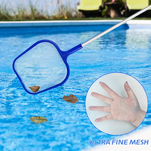 Jsdoin Kescher Pool, 120 cm lang-Teichkescher mit Teleskopstange,Feinmaschig - Für Teich, Algen & Bestway Pool,Algenkescher Nylon-Netz
