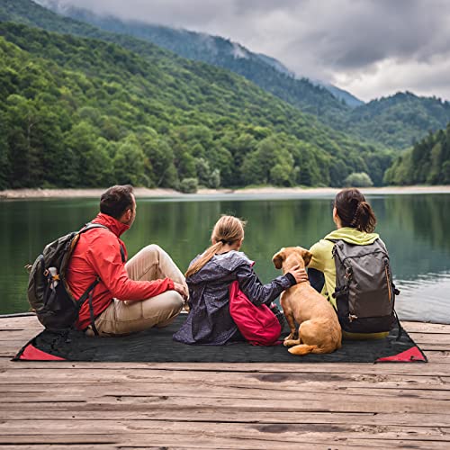 Siegvoll Picknickdecke mit praktischem Karabiner Ultraleicht ultradünne tragbare Stranddecke, Outdoor Decke für Strand, Picknick, Camping und Wandern 140 x 200 cm (Schwarz)