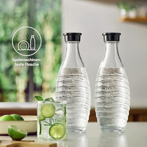 SodaStream 0,7L CRYSTAL Glaskaraffe | Spülmaschinenfest | Kompatibel mit Crystal & Penguin | elegantes Design | 2er-Pack, Glas