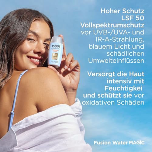 ISDIN Fusion Water Magic LSF 50 | Sonnencreme für das Gesicht zur täglichen Anwendung | Ultraleichte Textur, 50 ml