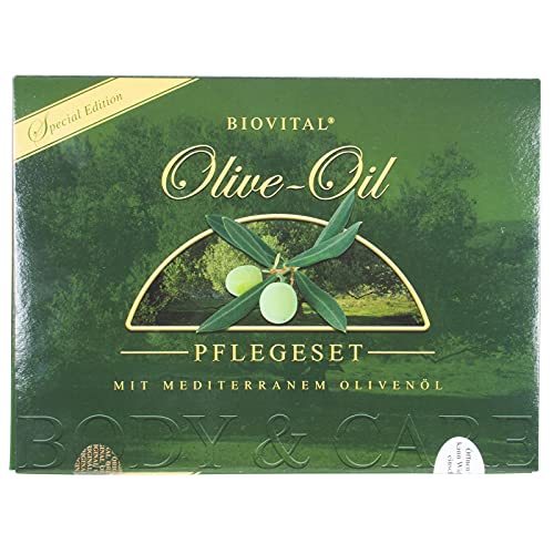 Bio-Vital Olivenöl Pflegeset 5-teilig Oliven Creme Shampoo Showergel Bodylotion Wellness Set für Damen und Herren Geschenkset