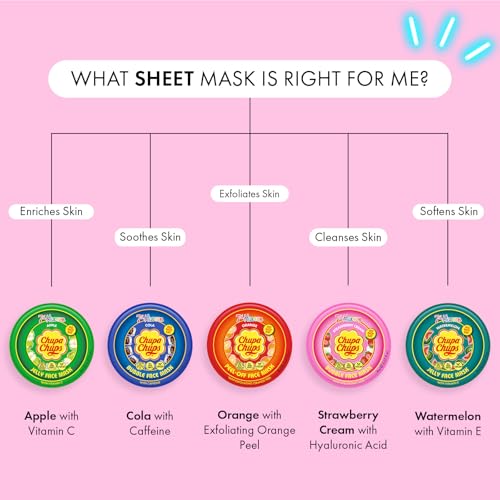 7th Heaven x Chupa Chups Bubble Face Mask (Strawberry Cream) Exfoliating Peel Off Face Mask with Hyaluronic Acid, Vegan - Genuine 7th Heaven Face Masks Skincare