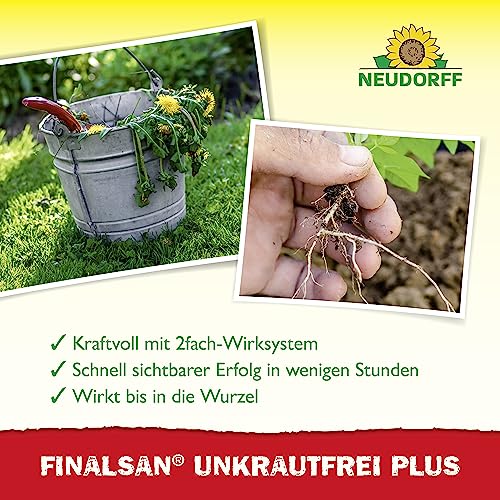 Neudorff Finalsan UnkrautFrei Plus Konzentrat, kraftvoller Unkrautvernichter, der bis in die Wurzel wirkt. Schnell wirkender Unkraut Entferner 1x 2 Liter, Grün