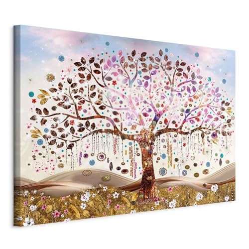 murando - Wandbilder XXL Gustav Klimt Baum des Lebens 120x80 cm 1 tlg - Wand Deko Vlies Leinwand Bilder Groß Wanddeko Wohnzimmer Schlafzimmer Kunstdrucke - Abstrakt l-A-0059-b-a