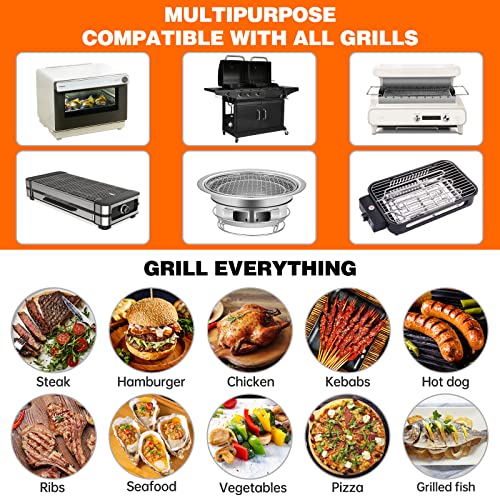 SPGOOD BBQ Grillmatte, Antihaft Grillmatten Grillplatte Gasgrill, Backpapier Wiederverwendbar,für Holzkohlegrill, Elektronischen Grill, PFOA-Frei über (40x32 cm (5er Set))