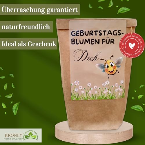 Geschenk zum Geburtstag, Geburtstagsblumen Pflanzset, Wundertüte Geschenktüte, Geburtstagsgeschenk für Frauen, Blumensamen zum Selbstpflanzen