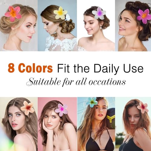 YeahBoom 8 Stück Blumen Haarspangen,Haarspangen Damen,Haarklammern für Frauen,Blumen-Haarspangen Haarkrallen Haarschmuck,Dekorative Haarschmuck,Haarspiralen Clip,Rutschfeste Kunststoff Haarspangen