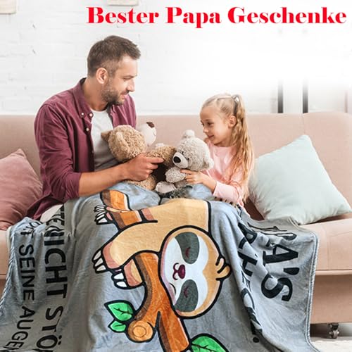 KAAYEE Vatertagsgeschenk für Papa, Kuscheldecke Geschenke für Papa zum Vatertag Geburtstag Valentinstag Weihnachten, Geburtstagsgeschenk für Vater Männer von Tochter Sohn 1.3 * 1.5 M Decke