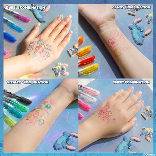 16-teiliges set mit Glitzerstiften zum Bemalen des Körpers in glitzernden und leuchtenden Farben von Townley Girl, für Kinder ab 3 Jahren (Stitch)