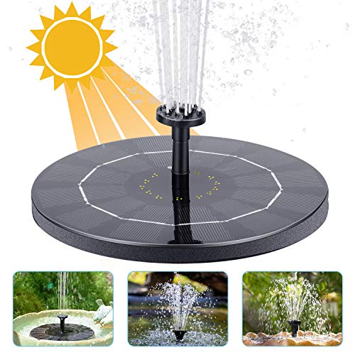 AISITIN 3,5W Solar Springbrunnen Solar Teichpumpe mit Solar Panel Eingebaute Batterie Wasserpumpe Solar Schwimmender Fontäne Pumpe mit 6 Fontänenstile für Garten, Vogel-Bad,Teich,Fisch-Behälter