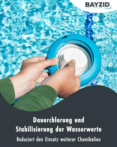 BAYZID Chlor Multitabs 5 in 1-200g Chlortabletten für Pool - 5kg - 5-Phasen Pflege & Reinigung - Made in Europe - Für kristallklares Poolwasser