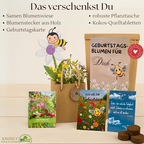 Geschenk zum Geburtstag, Geburtstagsblumen Pflanzset, Wundertüte Geschenktüte, Geburtstagsgeschenk für Frauen, Blumensamen zum Selbstpflanzen