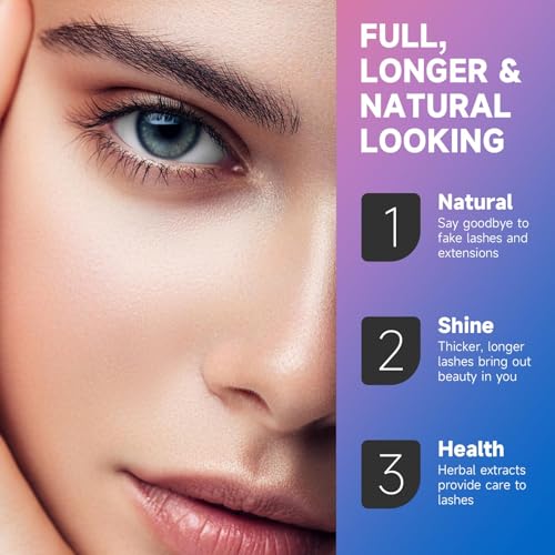 Wimpernserum Ohne Hormone, Lash Serum - Wimpernwachstumsserum, Natürliches Wimpernserum mit Augenbrauenbürste, für Pflege Gebrochene Wimpern, Schnelleres Wimpernwachstum (5 ml)