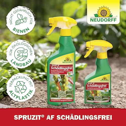 Neudorff Spruzit AF Schädlingsfrei – Bekämpft Schädlinge wie Buchsbaumzünsler, Blattläuse, Thripse an Zierpflanzen, Gemüse, Obst und Kräutern, 500 ml