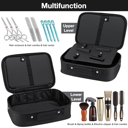 Noverlife Schwarze Friseurtasche, Friseurwerkzeuge Aufbewahrungstasche, Große Kapazität Haarwerkzeuge Friseur Friseur Reisekosmetik Organizer Tasche für Haarschneider, Schere, Trimmer, Friseurbedarf