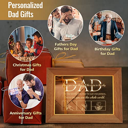 PRSTENLY Dad Birthday Gifts from Daughter Son, Dad Father's Day Christmas Gifts for Men Night Light Frame with Grateful Sayings Gifts for Daddy Dad Gifts for Birthday Fathers Day Presents