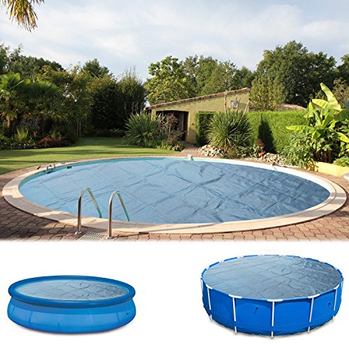 Miganeo Premium Solarplane Ø 366 cm rund | schwarz/blau | Solarfolie für Pool | Poolheizung
