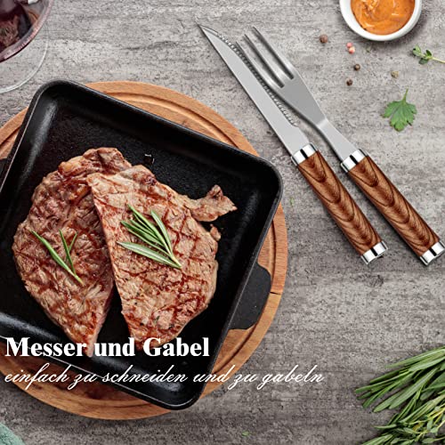 Grilliance 38 Stücke BBQ Grillbesteck Set Edelstahl Grillzubehör für Männer Geschenk Geburtstag Hochwertiger Grillutensilien Set Koffer mit Grillkoffer und Grillmatte für Garten und Camping Braun