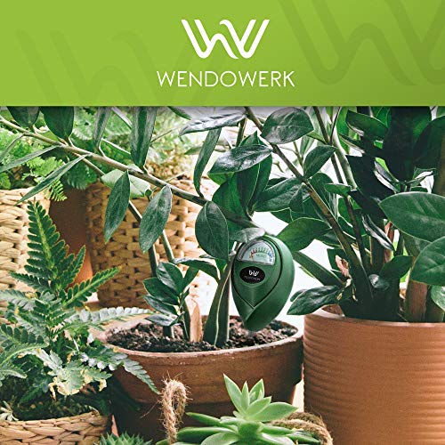 Wendowerk® Boden Feuchtigkeitsmesser für Pflanzen - [Grün/Schwarz] - Ohne Batterien - Verbessertes Feuchtigkeitsmessgerät Pflanzen [2025] – Premium Bodentester