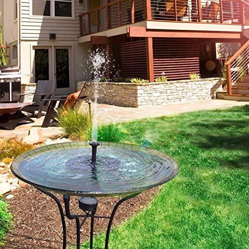 AISITIN 3,5W Solar Springbrunnen Solar Teichpumpe mit Solar Panel Eingebaute Batterie Wasserpumpe Solar Schwimmender Fontäne Pumpe mit 6 Fontänenstile für Garten, Vogel-Bad,Teich,Fisch-Behälter