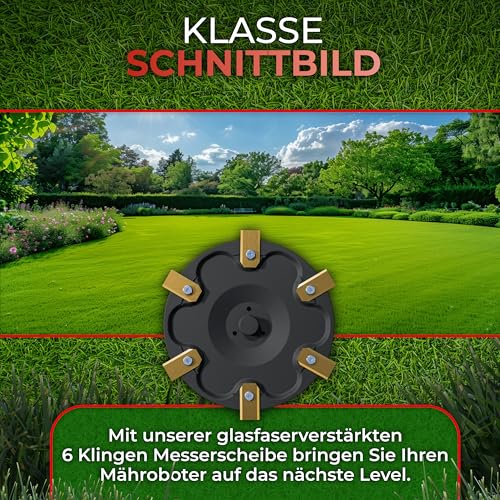 6er Messerscheibe kompatibel mit Segway Navimow Mähroboter i105E, i108E & i110n - Premium Mähteller aus glasfaserverstärktem Kunststoff für 6 Klingen